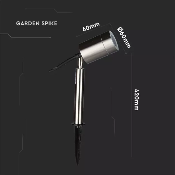 Garden Spike Aluminium Body GU10 White IP65