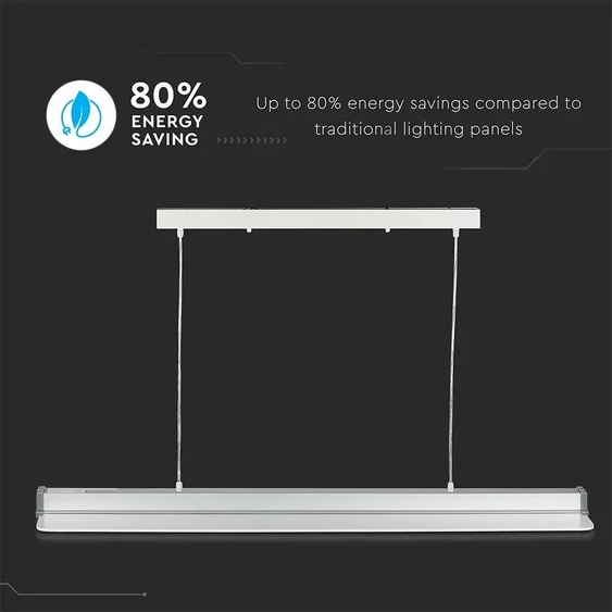 V-TAC függeszthető dimmelhető átlátszó LED lámpa panel 40W 121cm természetes fehér - SKU 6458