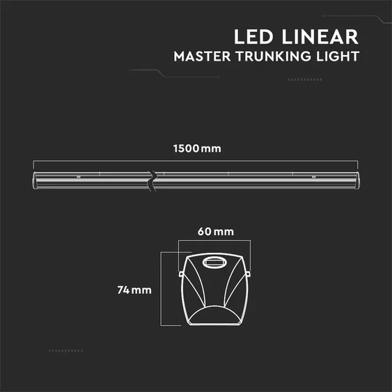50W LED Linear Master Trunking Double Asymmetrick Lens 4000K