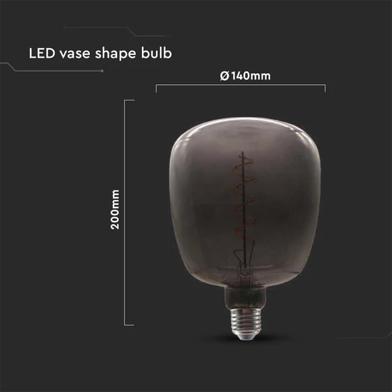 V-TAC füstözött 4W E27 dekor filament égő, váza alakú - SKU 8056