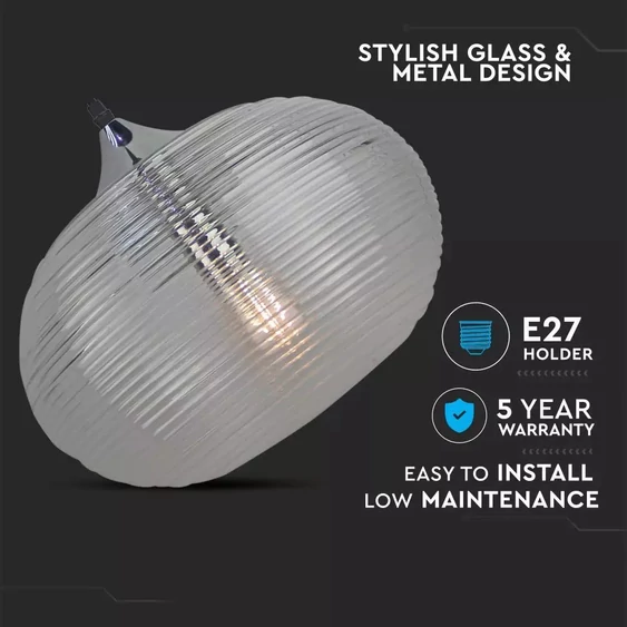 Pendant Light Diamond Cut  Black Glass Transparent  Ф350мм