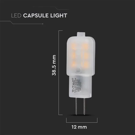 V-TAC G4 LED égő 12V 1,5W természetes fehér - SKU 241