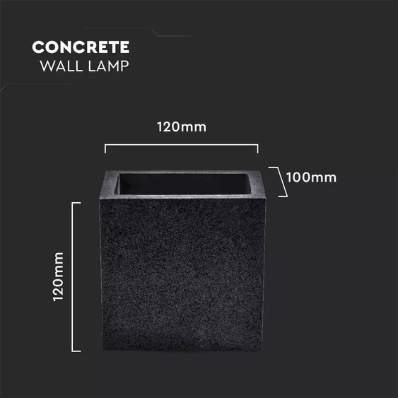 G9 25W LED Concrete Wall Lamp Square Dark Grey IP20