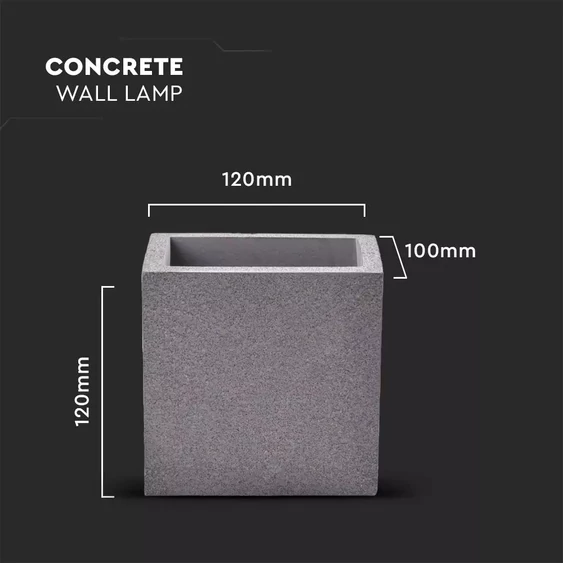 G9 25W LED Concrete Wall Lamp Square Light Grey IP20