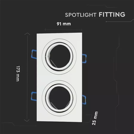2*GU10 Fitting Square White