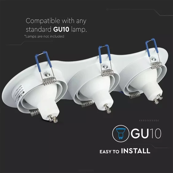 3*GU10 Fitting Round White