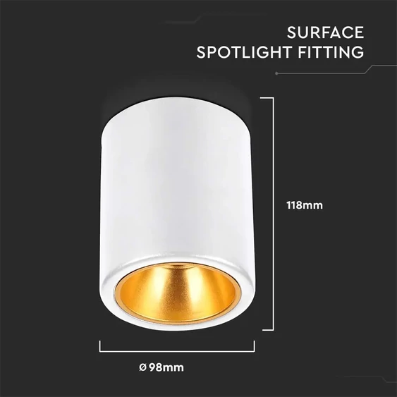 Surface Mounted GU10 Fitting Round White