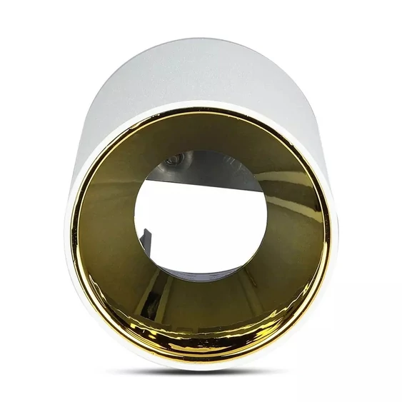 GU 10 Fitting Round White + Gold