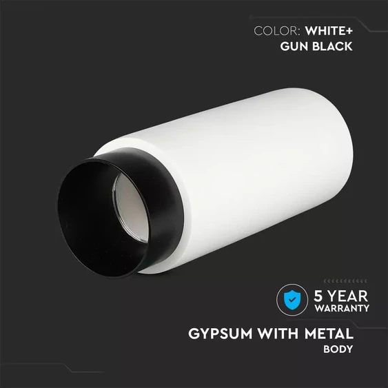 GU10 Fitting Gypsum Metal With Gun Black Bottom