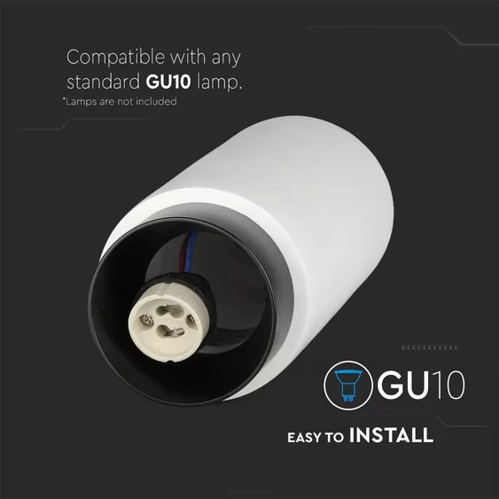 GU10 Fitting Gypsum Metal With Gun Black Bottom