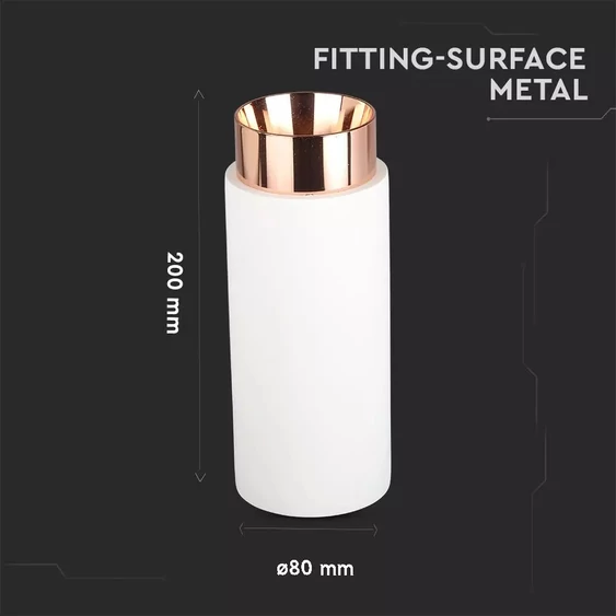 V-TAC GU10 LED falon kívüli lámpatest, fehér+rózsaarany - SKU 3113