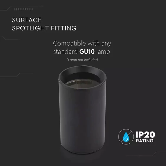 GU10 Surface Mounted Fitting Black ( H : 1000mm )