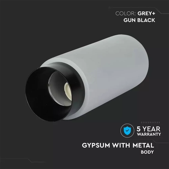 GU10 Fitting Gypsum Metal With Gun Black Bottom