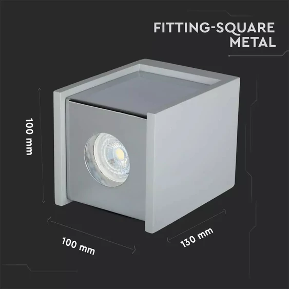 GU 10 Fitting Gypsum Surface With Chrome Bottom Square