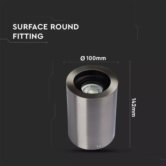 GU10 Fitting Surface Round Satin Nickle