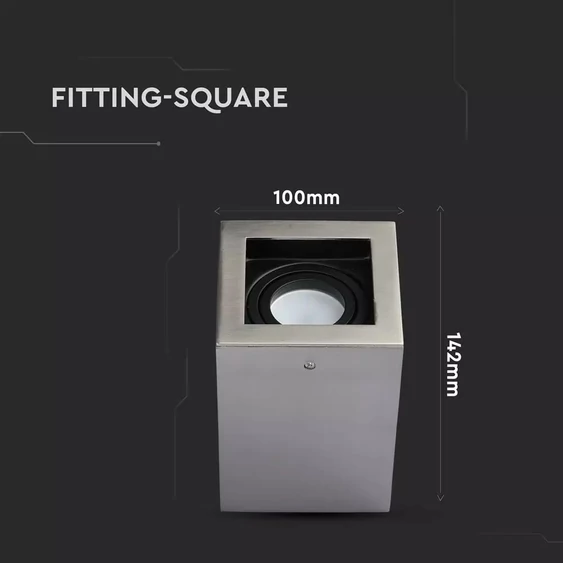GU10 Fitting Surface Square Satin Nickle