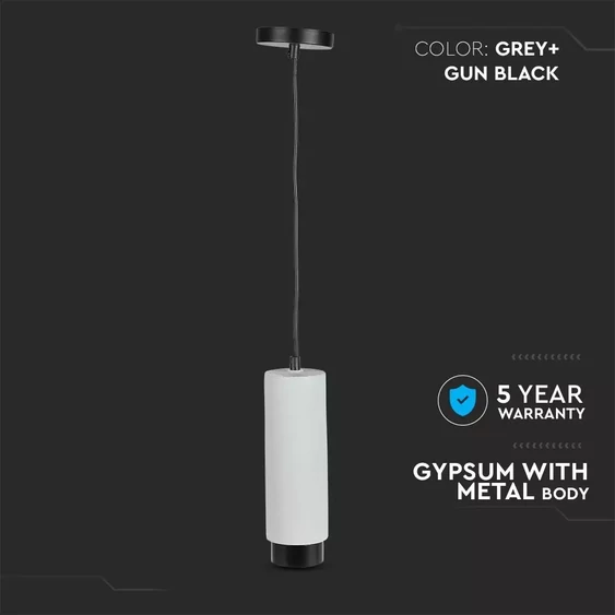 GU10 Fitting Gypsum Pendant  Suspended Metal With Gun Black Bottom