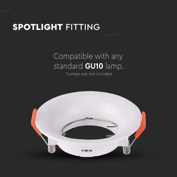 GU10 Fitting Round White