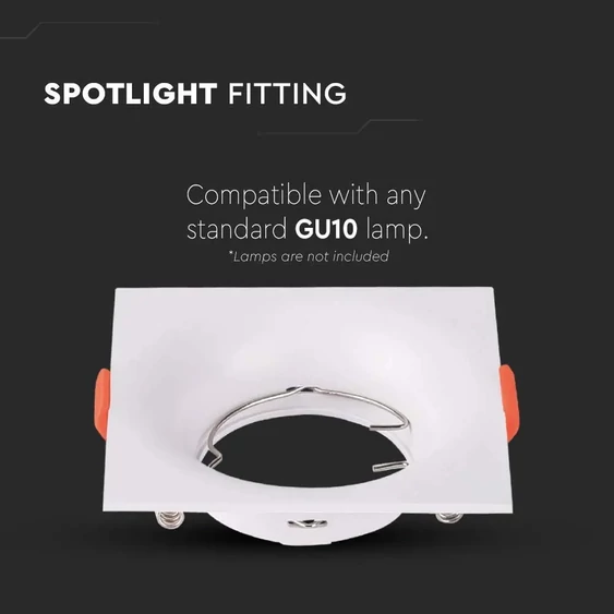 GU10 Fitting Square White