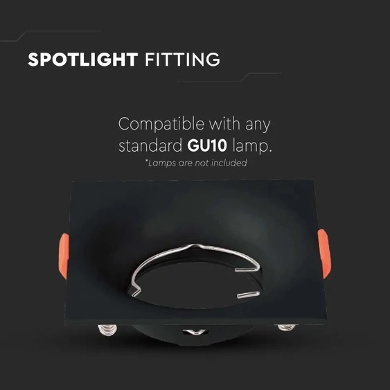 GU10 Fitting Square Black