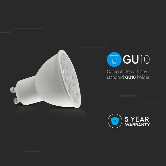 LED Spotlight SAMSUNG CHIP - GU10 6.5W  Ripple Plastic 10°D 6400K