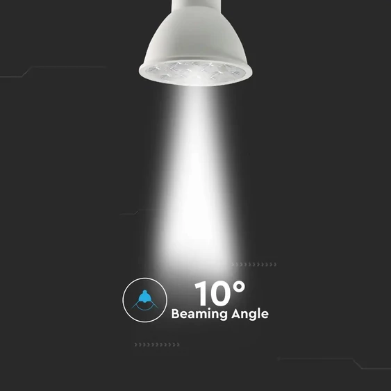 LED Spotlight SAMSUNG CHIP - GU10 6.5W  Ripple Plastic 10°D 6400K