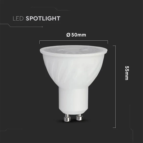 V-TAC GU10 LED spot égő 6W természetes fehér 38° - SKU 21190