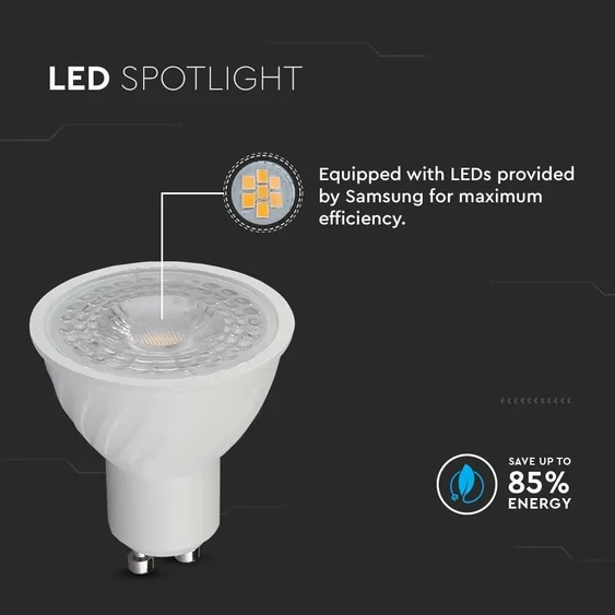 V-TAC GU10 LED spot égő 6W természetes fehér 38° - SKU 21190
