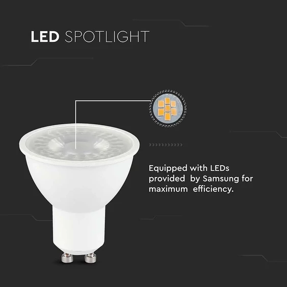 LED Spotlight SAMSUNG CHIP - GU10 7.5W 110° With Lens 3000K