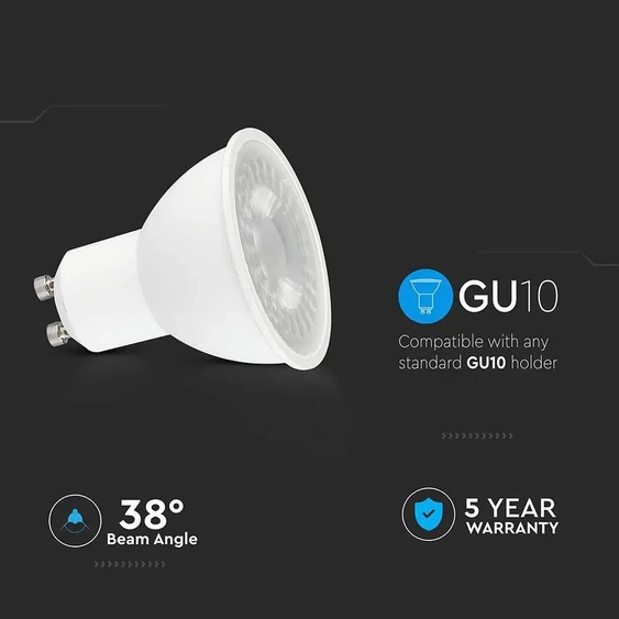 LED Spotlight SAMSUNG CHIP - GU10 7.5W 38° With Lens 4000K