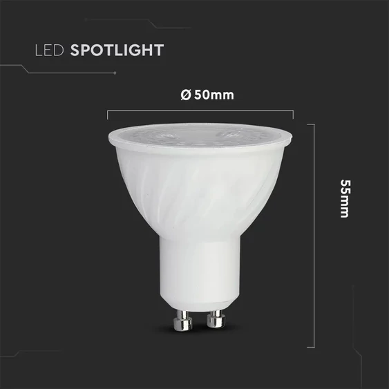 LED Spotlight SAMSUNG CHIP - GU10 6.5W  Ripple Plastic 38° Dimmable 6400K