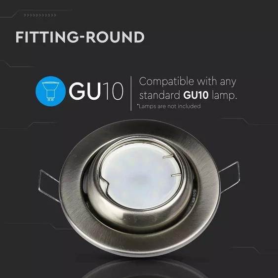 GU10 Fitting Round Changing Angle Satin Nickel