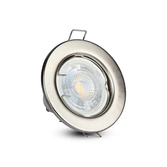 V-TAC GU10 LED spot lámpa keret, matt króm fix lámpatest - SKU 3585