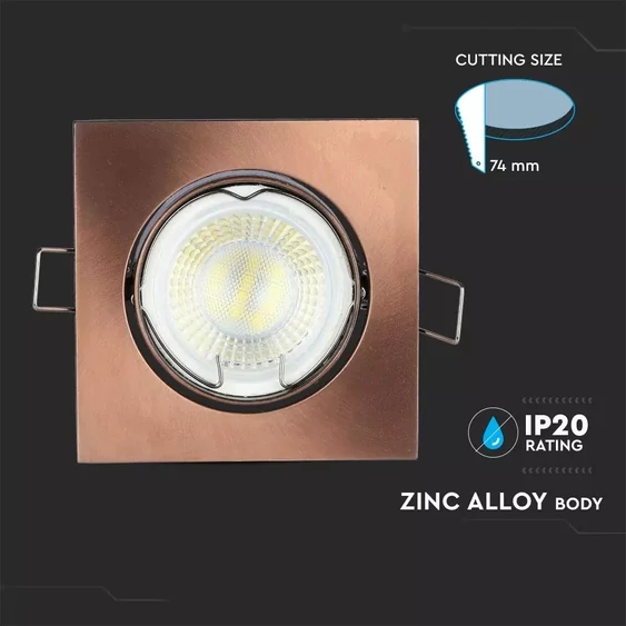 GU10 Fitting Square Movable Bronze