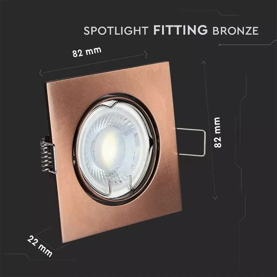 GU10 Fitting Square Movable Bronze