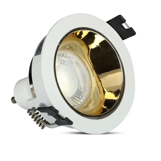 GU10 Fitting White+Gold Round VT-872