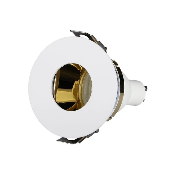 V-TAC GU10 LED spotlámpa keret, fehér+arany billenthető lámpatest - SKU 3158