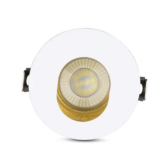 V-TAC GU10 LED spotlámpa keret, fehér+arany billenthető lámpatest - SKU 3162