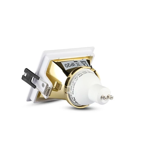 GU10 Fitting White+Gold Square VT-875