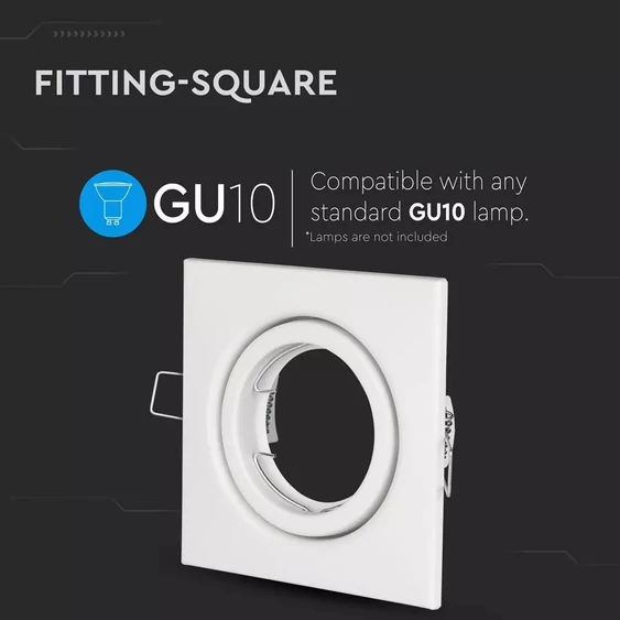 GU10 Housing Square Movable White