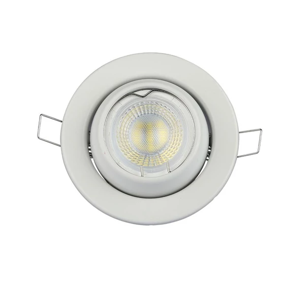V-TAC GU10 LED spotlámpa keret, fehér billenthető lámpatest - SKU 3593