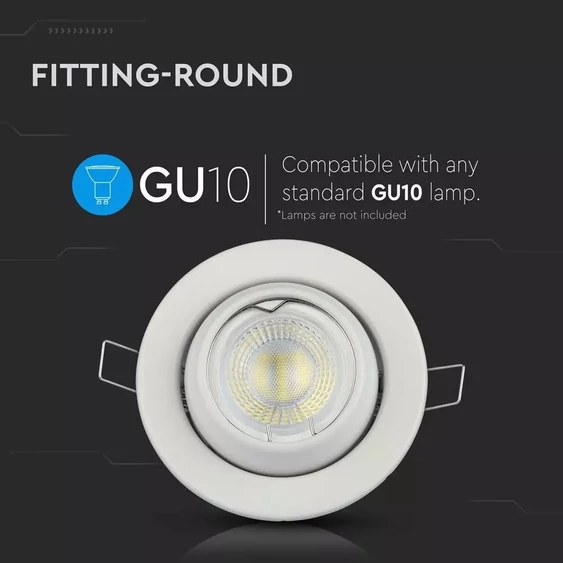 GU10 Fitting Round Changing Angle White