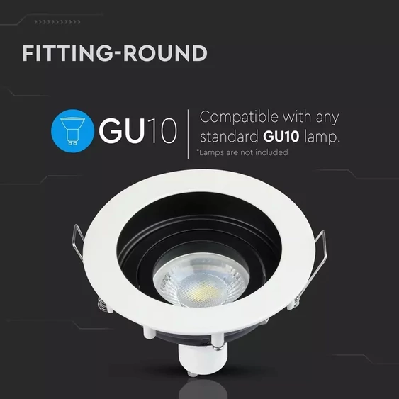 GU10 Fitting Round White