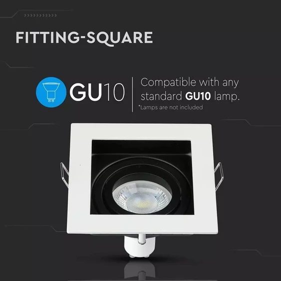 GU10 Fitting Square White