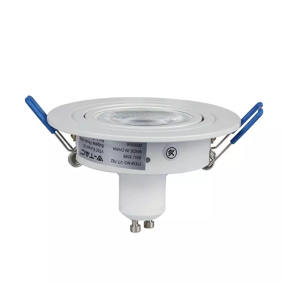V-TAC GU10 LED spotlámpa keret, fehér billenthető lámpatest - SKU 3599