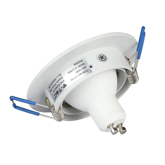V-TAC GU10 LED spotlámpa keret, fehér billenthető lámpatest - SKU 3599