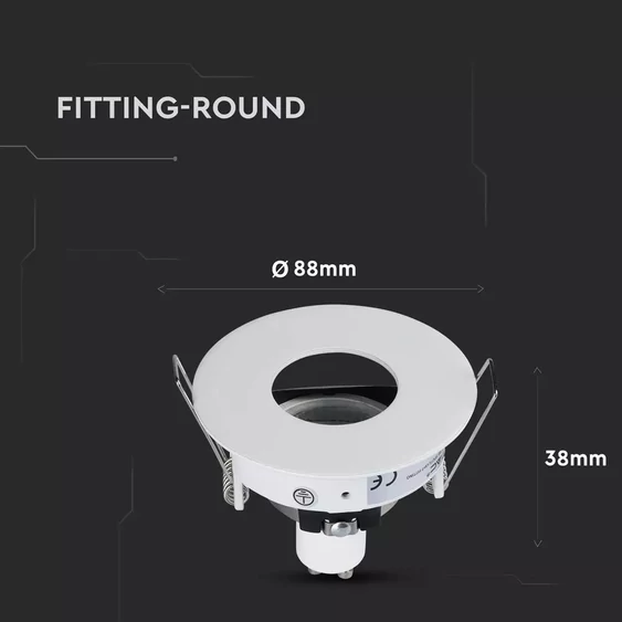 V-TAC GU10 LED spotlámpa keret, fehér billenthető lámpatest - SKU 3611