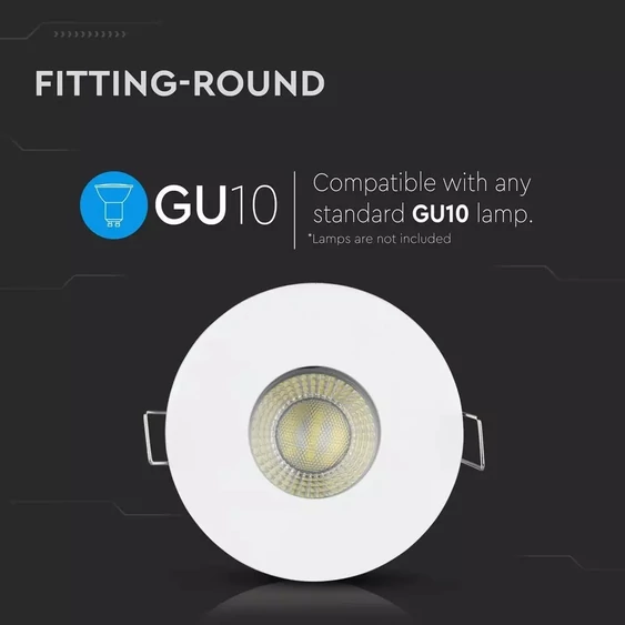 V-TAC GU10 LED spotlámpa keret, fehér billenthető lámpatest - SKU 3611