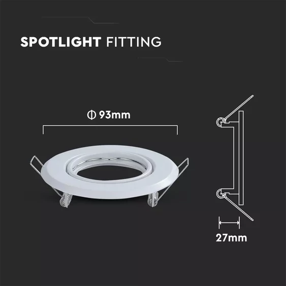GU10 Round Spotlight Fitting White 2 pcs/box  Ф93