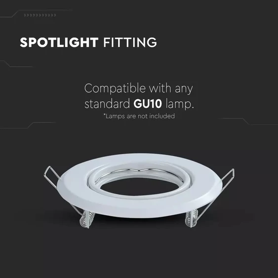 GU10 Round Spotlight Fitting White 2 pcs/box  Ф93